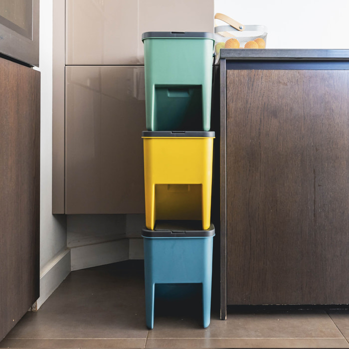Lot de 3 Poubelles Empilables BERGEN H31.5 cm