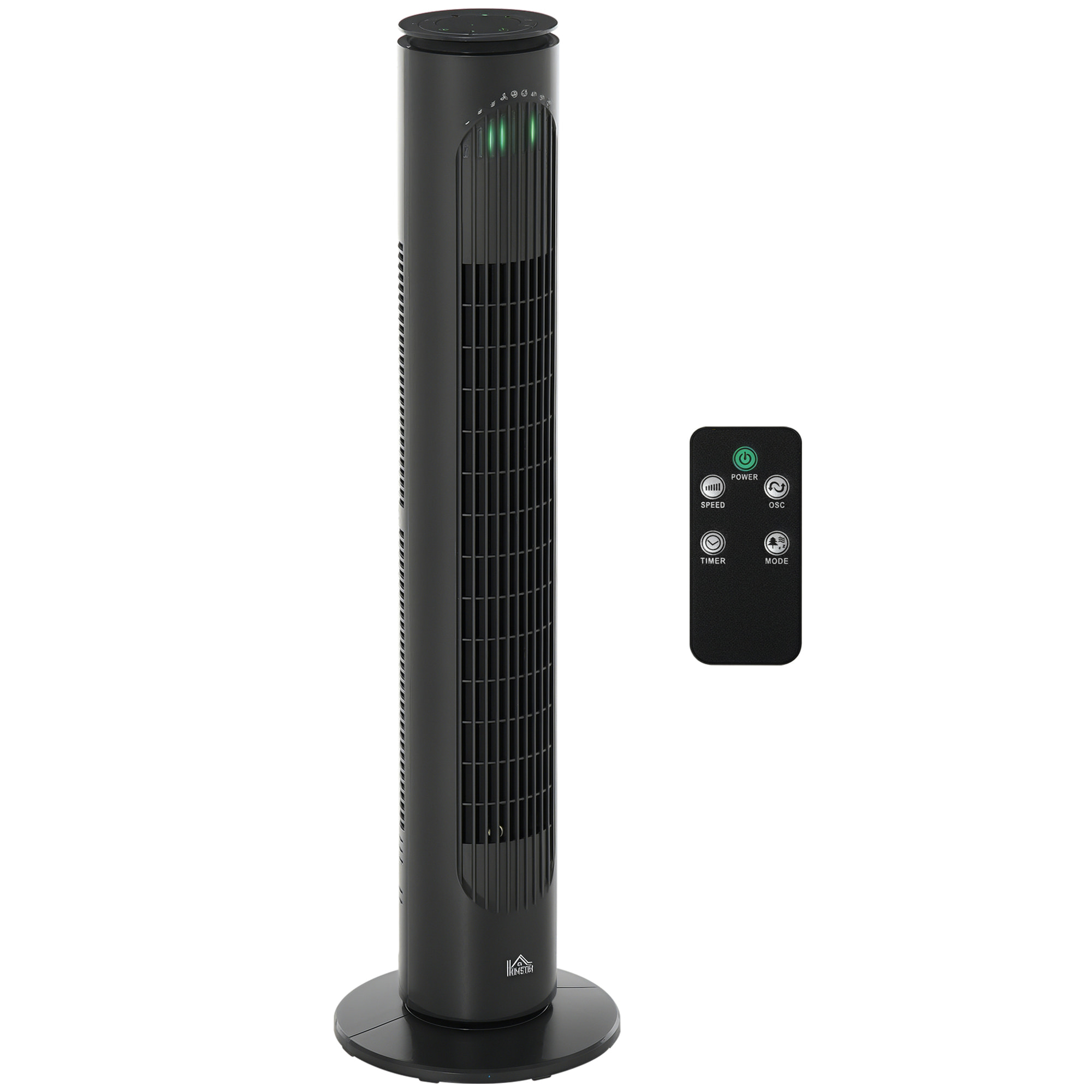 Ventilador de Torre, Ventilador de Pie Silencioso con Control Remoto, 3 Velocidades, 3 Modos, Temporizador 10H, Oscilación 70°, Pantalla LED, para Hogar y Oficina, Gris Oscuro
