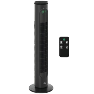 Ventilador de Torre, Ventilador de Pie Silencioso con Control Remoto, 3 Velocidades, 3 Modos, Temporizador 10H, Oscilación 70°, Pantalla LED, para Hogar y Oficina, Gris Oscuro