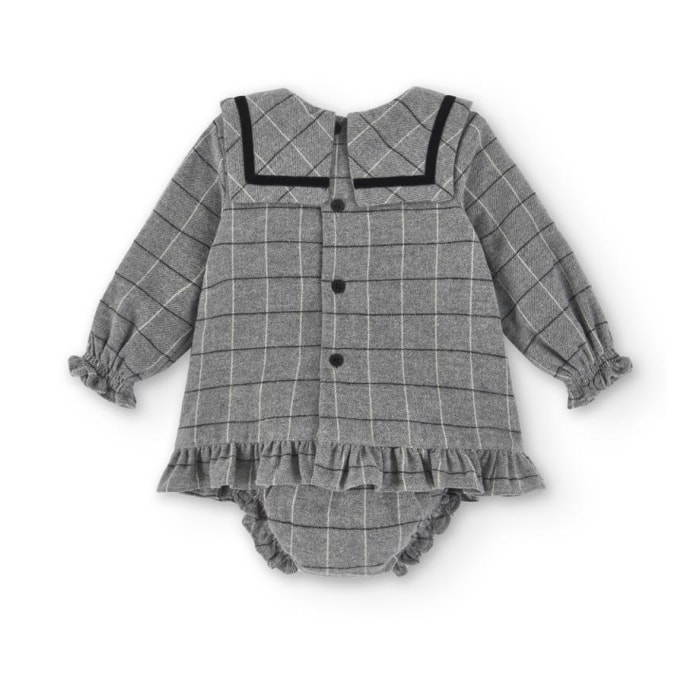 Vestido de bebé gris Coc-47009ch