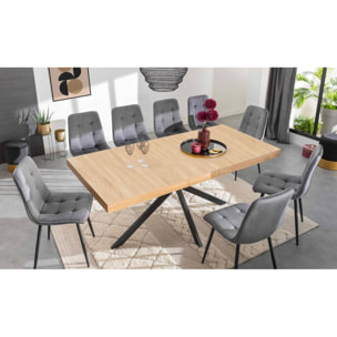 Tables repas extensibles Spider plateau bois et pieds croisés - Bois - Noir