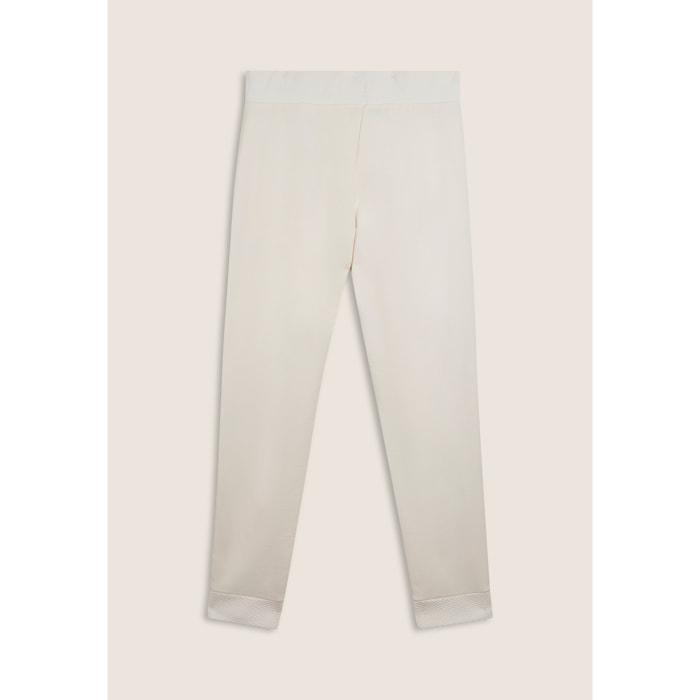Pantaloni donna regular morbidi con dettagli micro-trecce