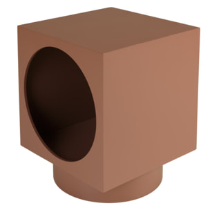 AGATHE - Table d'appoint carrée 34x34cm en bois peint terracotta