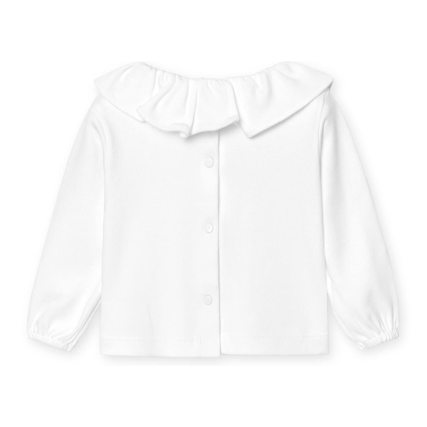 Camisa manga larga cuello volante Blanco