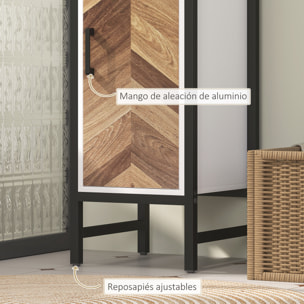 Columna de Baño Armario Alto de Baño con 3 Estantes Abiertos 1 Puerta y Estante Ajustable Mueble Auxiliar de Baño con Sistema Anti-vuelco 30x30x170 cm Blanco y Nogal