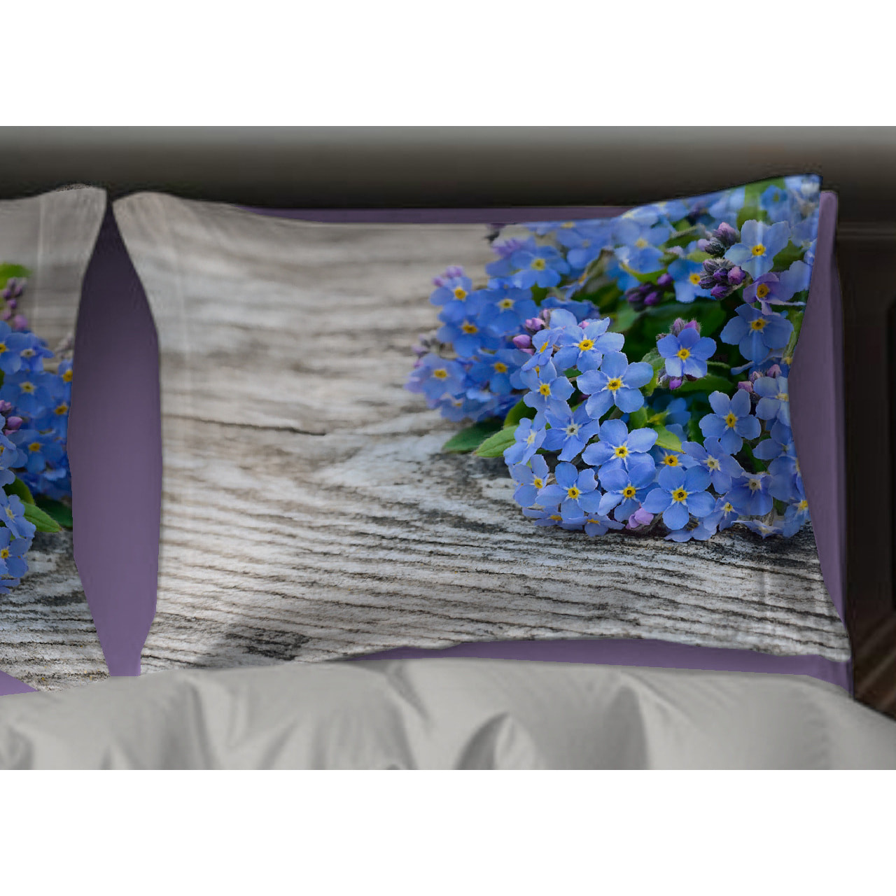 Copripiumino Stampa Digitale Disegno Nontiscordardime Misura Letto Matrimoniale