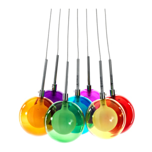 Tomasucci Lustre 7 lumières SPHÈRES COULEURS Multicolore