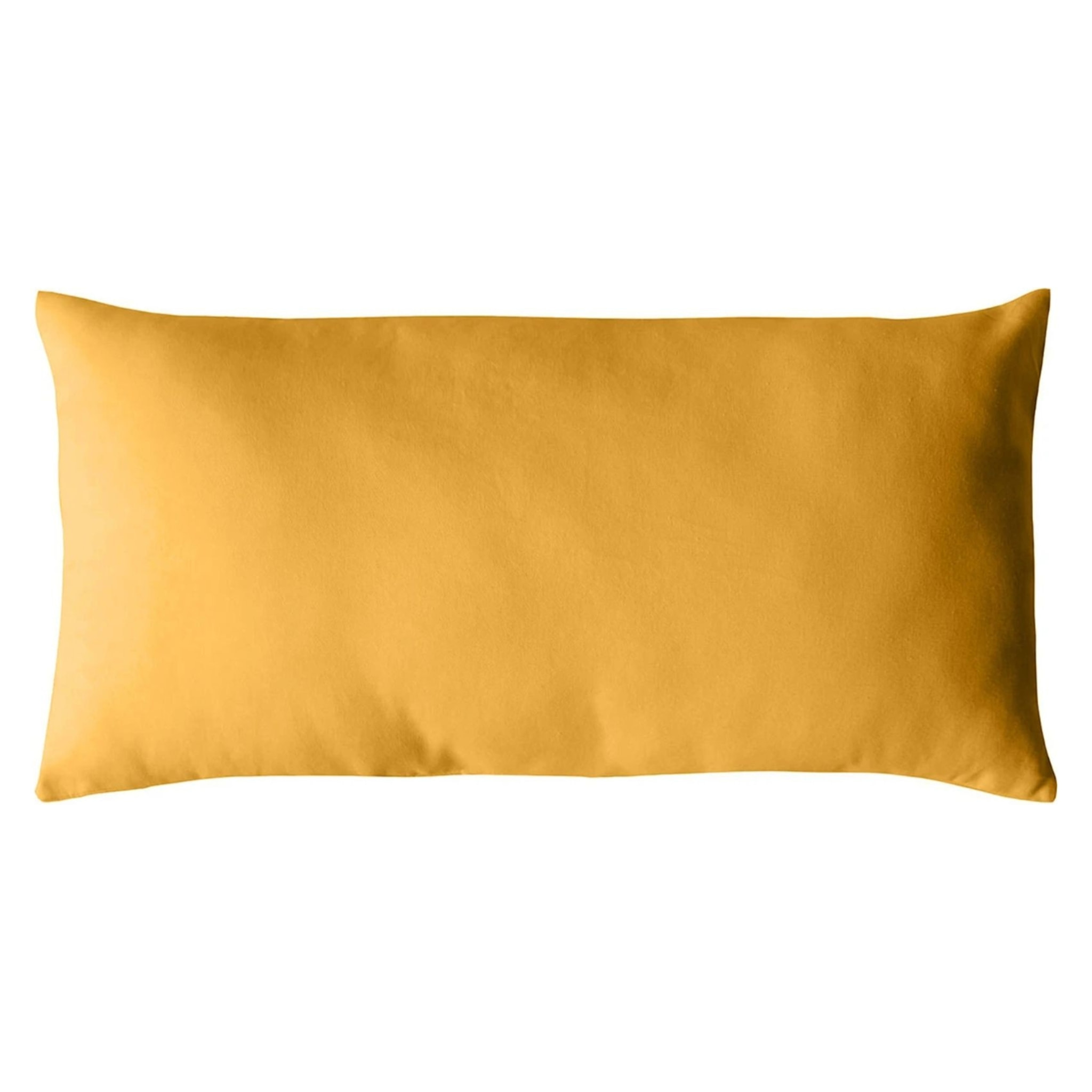 Coussin non déhoussable en coton uni - Jaune moutarde