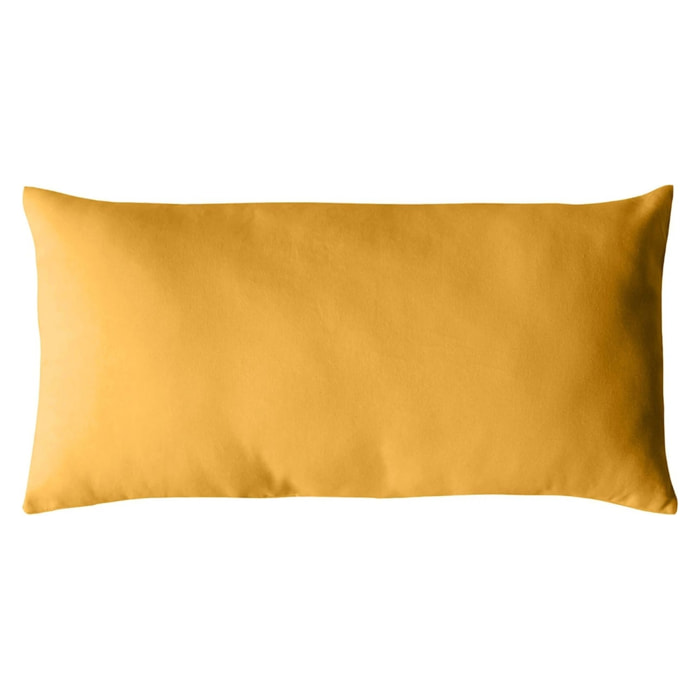 Coussin non déhoussable en coton uni - Jaune moutarde