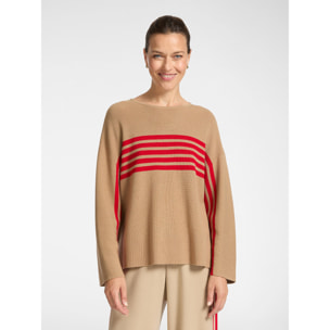 Elena Mirò - Maglia sporty con collo staccabile - Marrone