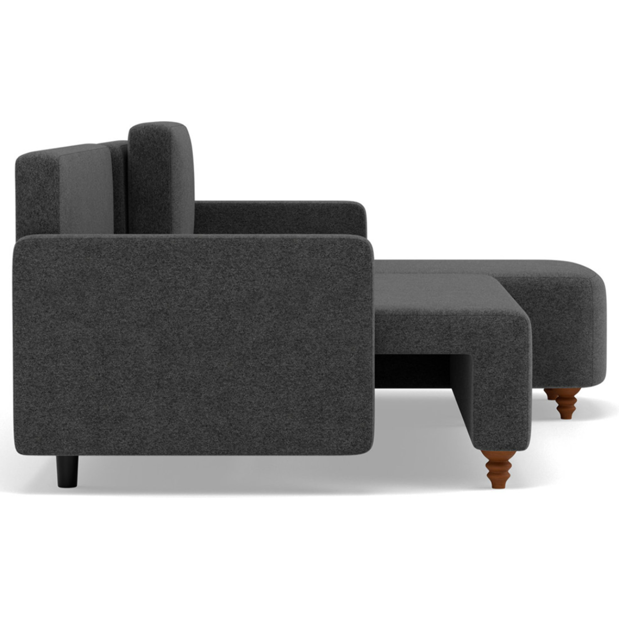 Calypso - canapé d'angle réversible 4 places convertible avec coffre en tissu - Gris Anthracite