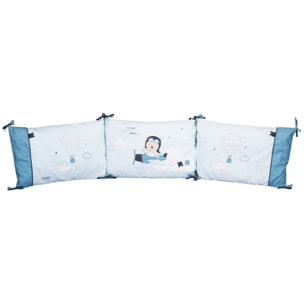 Tour de lit 120x60 ou 140x70 en coton bleu