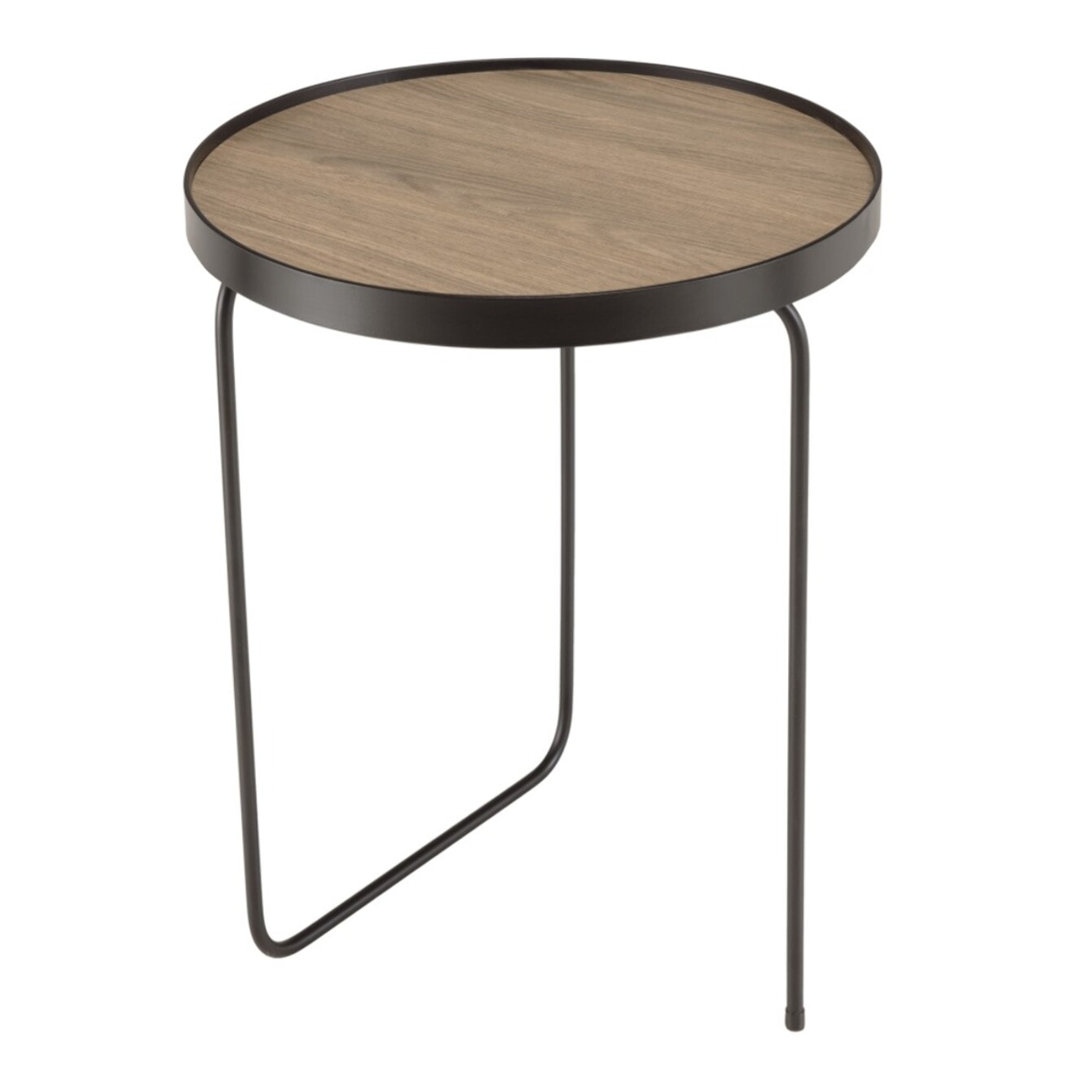 JULIA - Table d'appoint ronde 40x40cm mocha pieds asymétriques métal