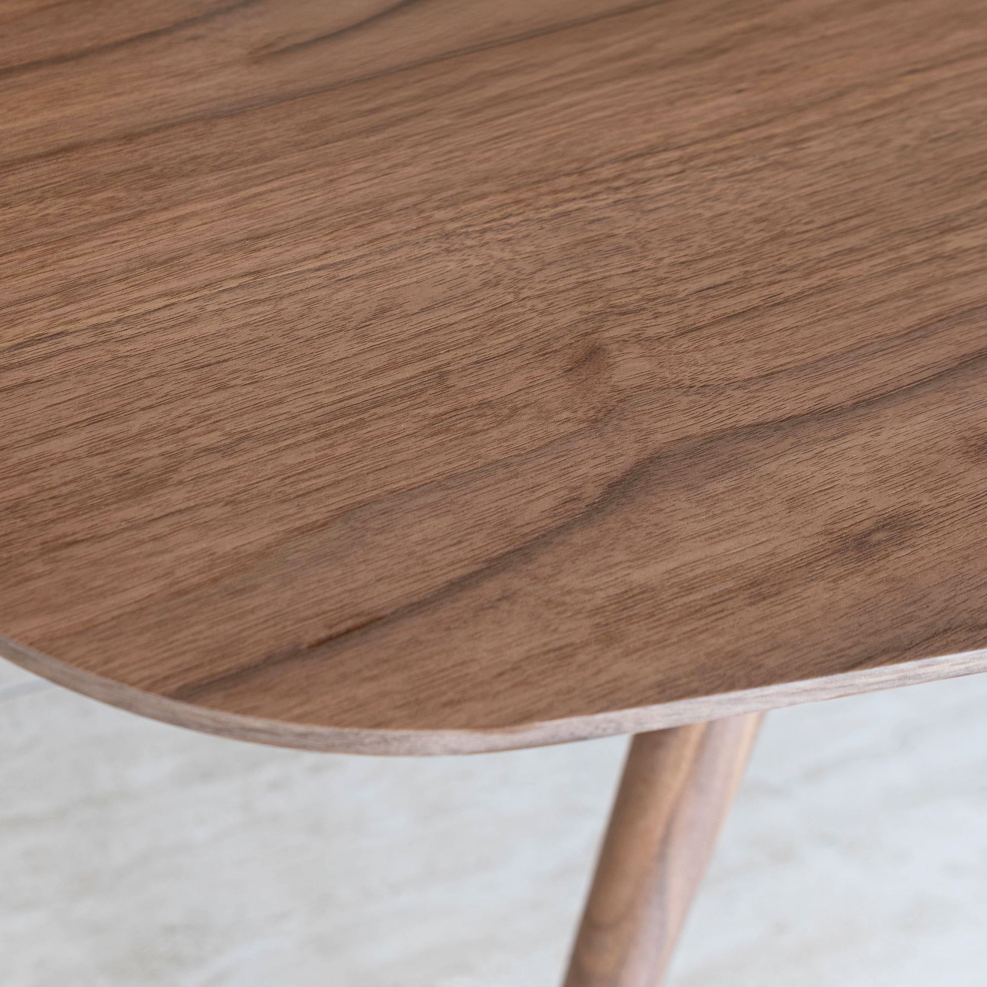 Ensemble table 200cm effet noyer et 6 fauteuils en tissu écru LEONIE