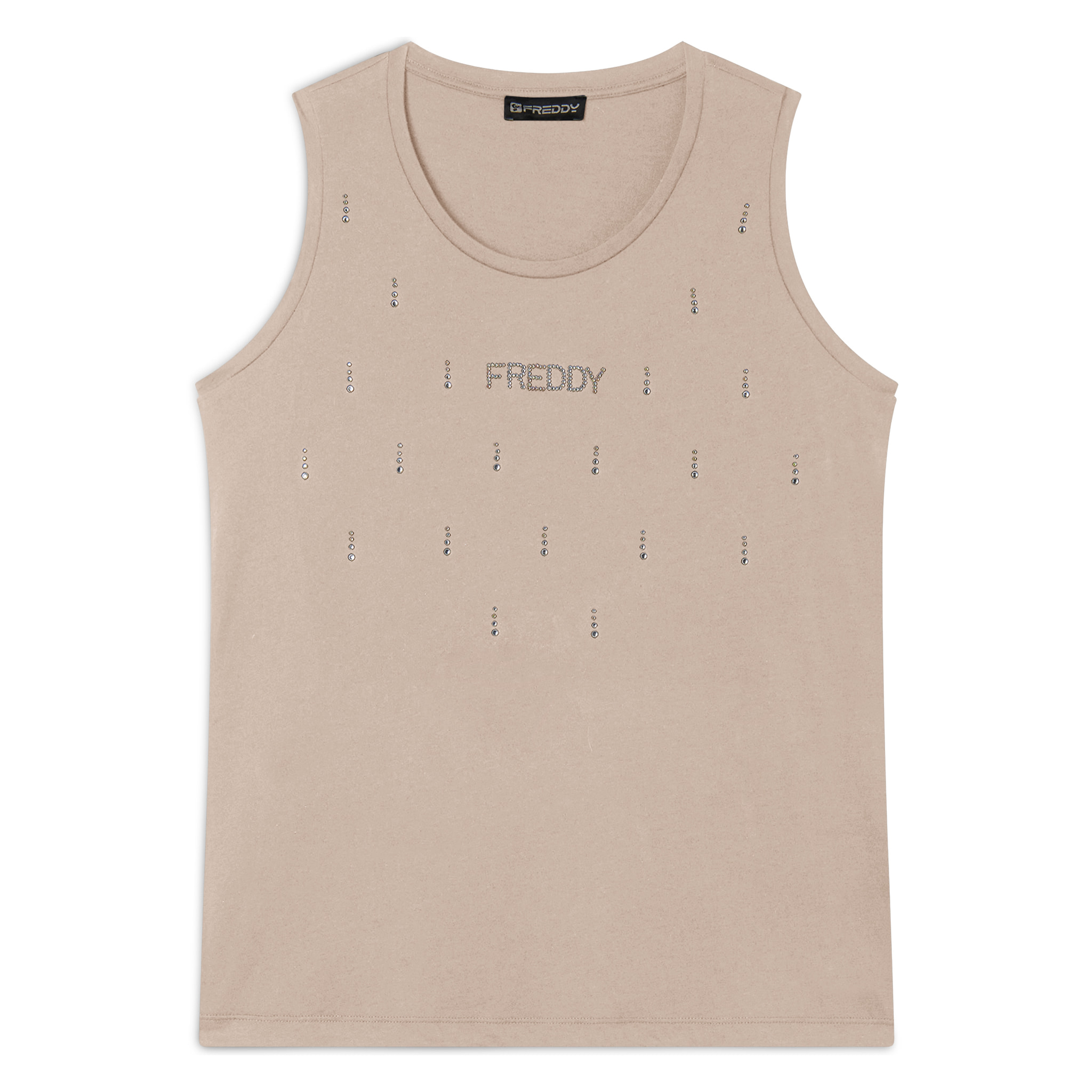 Canotta decorata da Strass in jersey modal