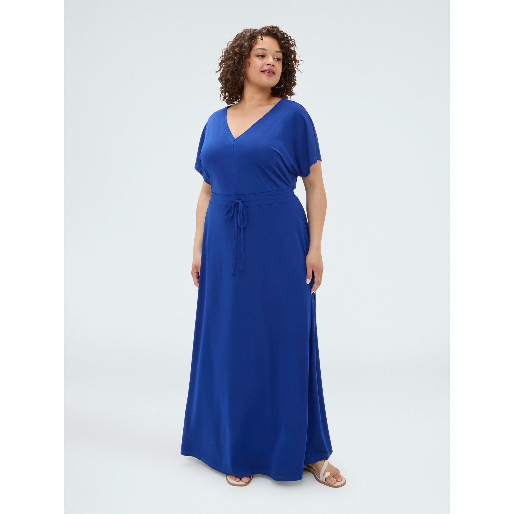Fiorella Rubino - Vestito Pretty in jersey con coulisse in vita - Blu
