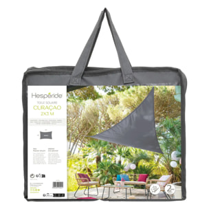 Voile d'ombrage rectangulaire "Curacao" ardoise 3x2m en polyester