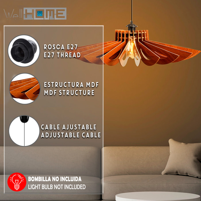 Juego de 2 lámparas de techo 45 cm. nogal, tipo e 27 max 45 - 60 w