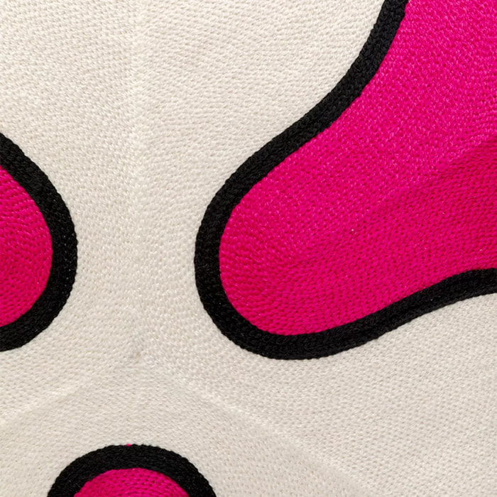 Coussin Icon fleur rose et blanc Kare Design