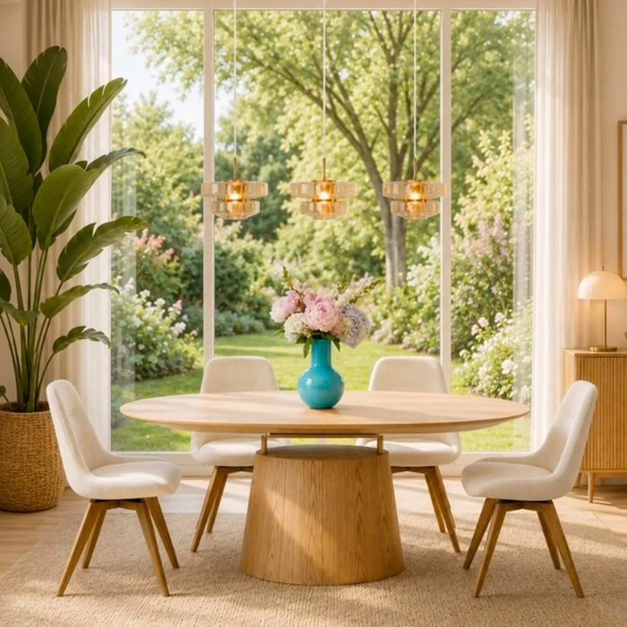 Table à rallonge Benvenuto ovale chêne Kare Design