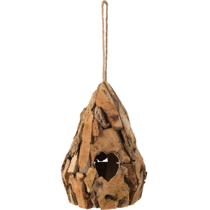 J-Line nichoir Forme Rond - bois - brun