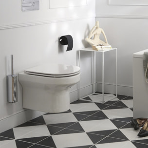 Pack WC suspendu sans bride Elite + abattant + bâti-support autoportant + plaque blanche