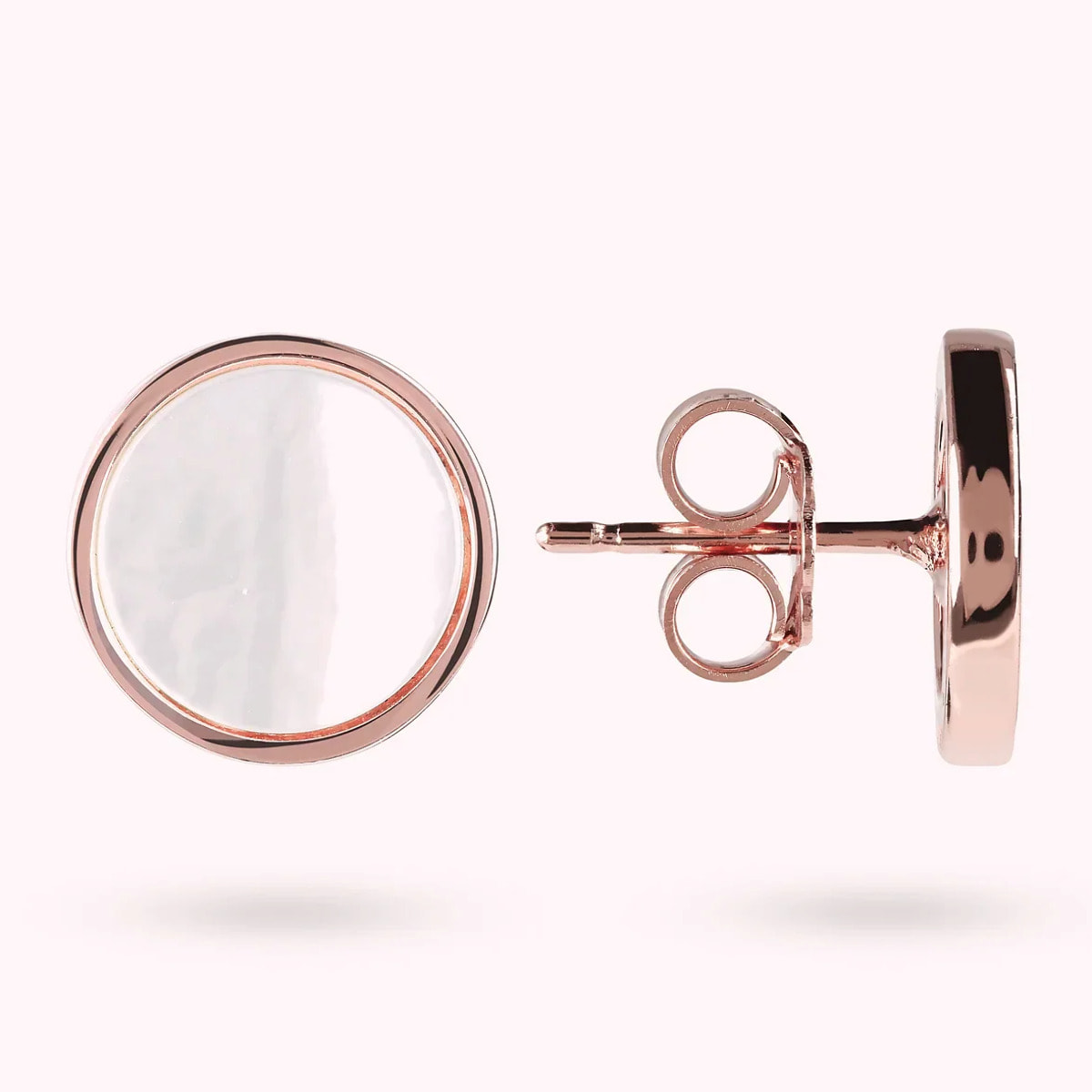 Orecchini a Bottone con Disco Piccolo in Pietra Naturale di Magnesite Azzurra