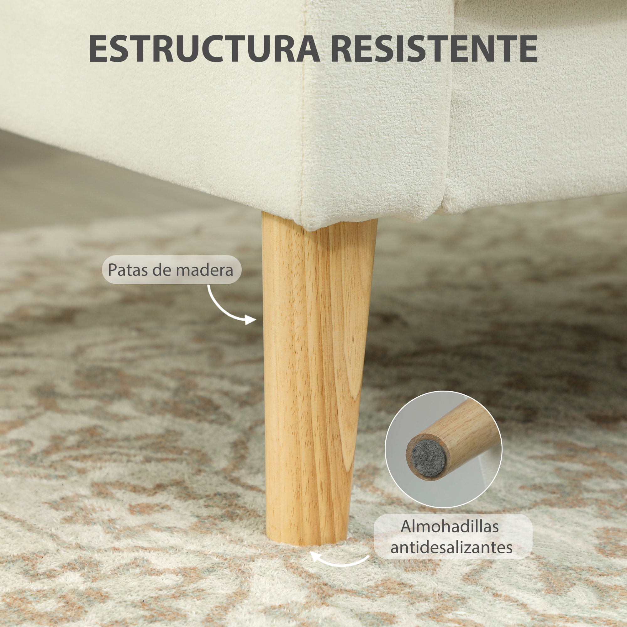 Sillón de Salón Tapizado en Terciopelo Butaca de Salón de 76 cm con Asiento Capitoné 1 Almohada y Patas de Madera para Espacios Pequeños Dormitorio Sala de Estar Oficina Crema