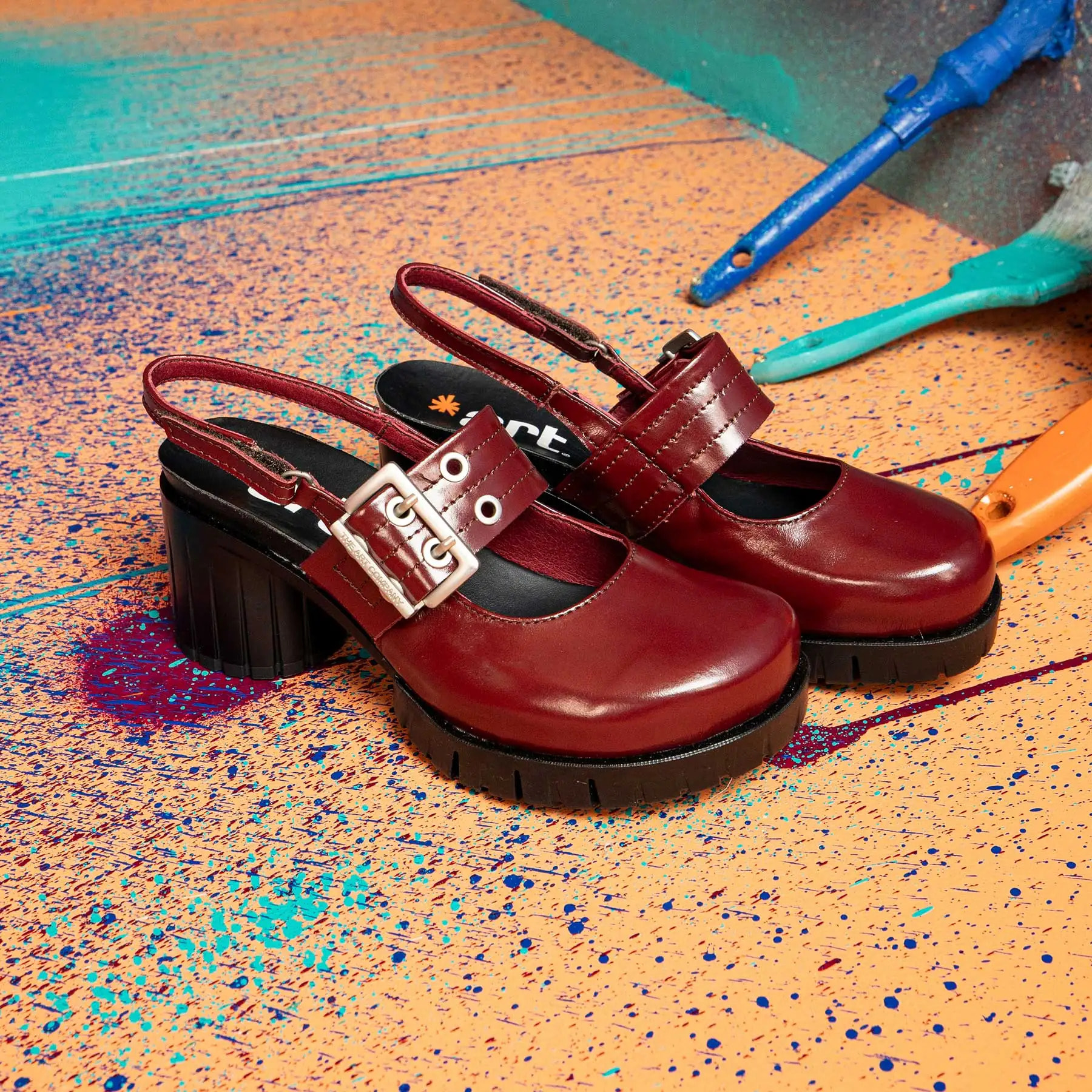 Sandalias con tacón 1922 NAPPA SHINNY CREAM/ MALIBU color Cream