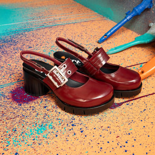 Sandalias con tacón 1922 NAPPA SHINNY CREAM/ MALIBU color Cream