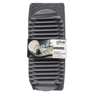 Egouttoir à vaisselle tapis 16 couverts gris