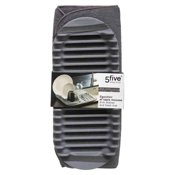 Egouttoir à vaisselle tapis 16 couverts gris