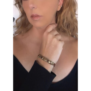 Pulsera cuero y latón rizos envolventes artesanal áºnicas
