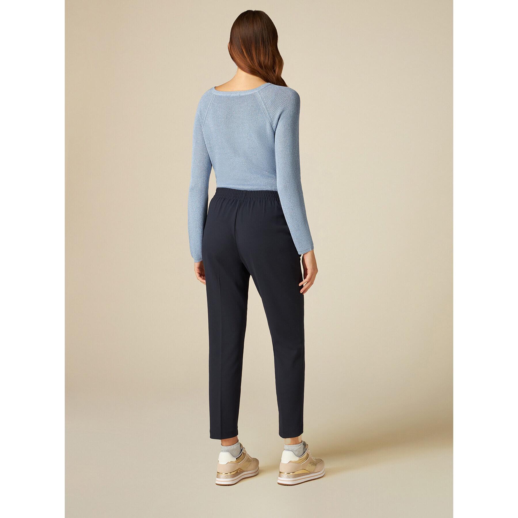 Oltre - Joggers in tessuto scuba crêpe stretch - Blu