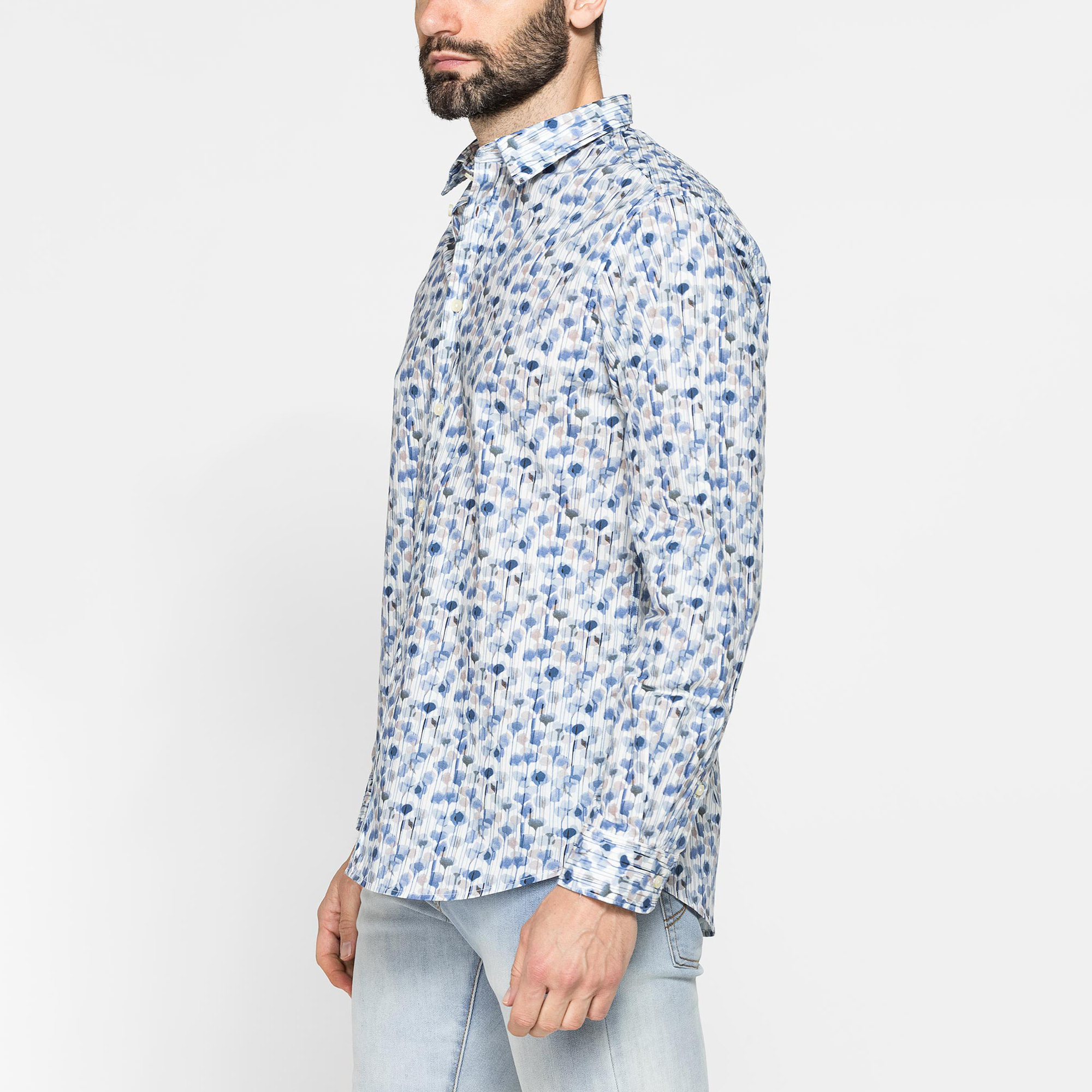 CAMICIA ESTIVA IN COTONE LEGGERO CON COLLO ITALIANO