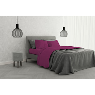 COMPLETO LETTO ELEGANT MADE IN ITALY MICROFIBRA - FUCSIA MATRIMONIALE