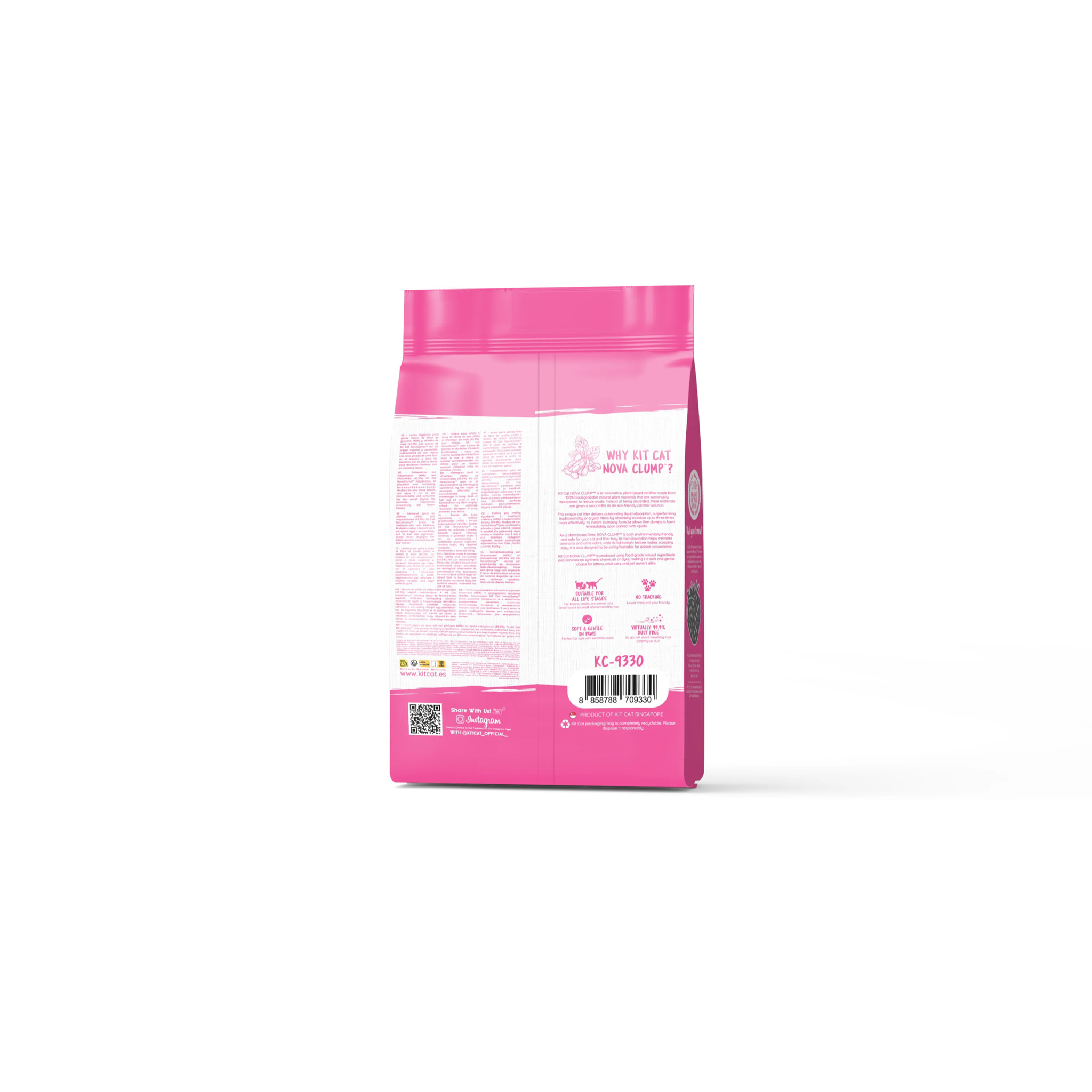 Kit Cat Arena Eco Nova - Strawberry 7 L Arena para gatos