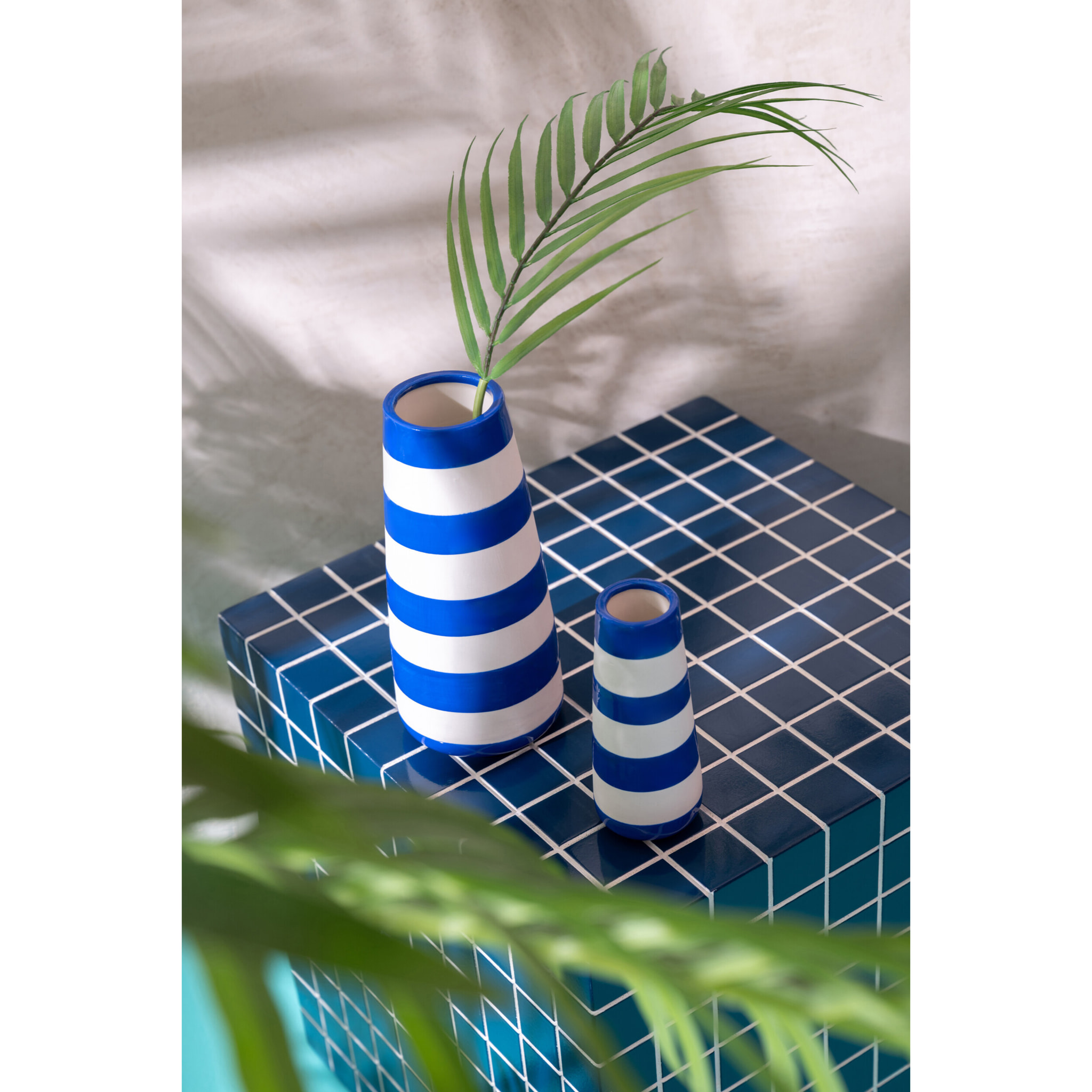 J-Line Vase Ligné - porcelaine - vert/bleu - large - 3 pièces