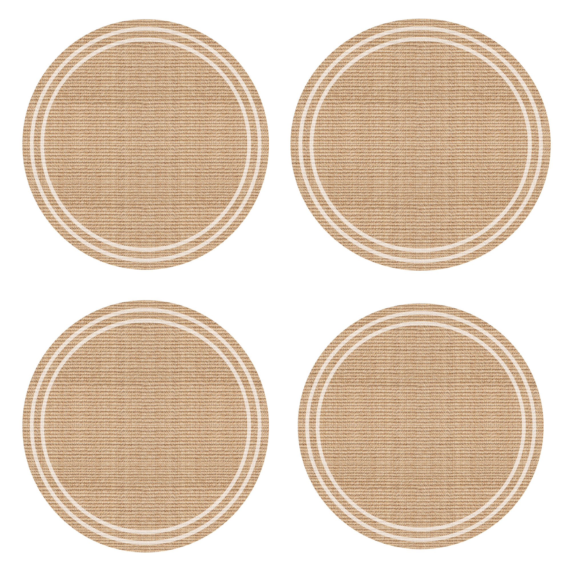 Set de 4 individuales de vinilo CERAMIKO, Agnán Redonda 4u-[Diam] 40 cm