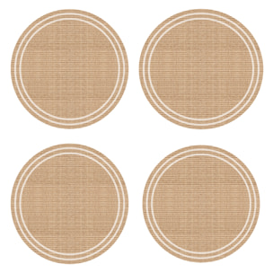 Set de 4 individuales de vinilo CERAMIKO, Agnán Redonda 4u-[Diam] 40 cm