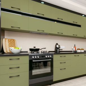 Rouleau adhésif décoratif Vinyle au Mètre - Vert olive - Sticker Lavable Imperméable Mur Cuisine Meubles