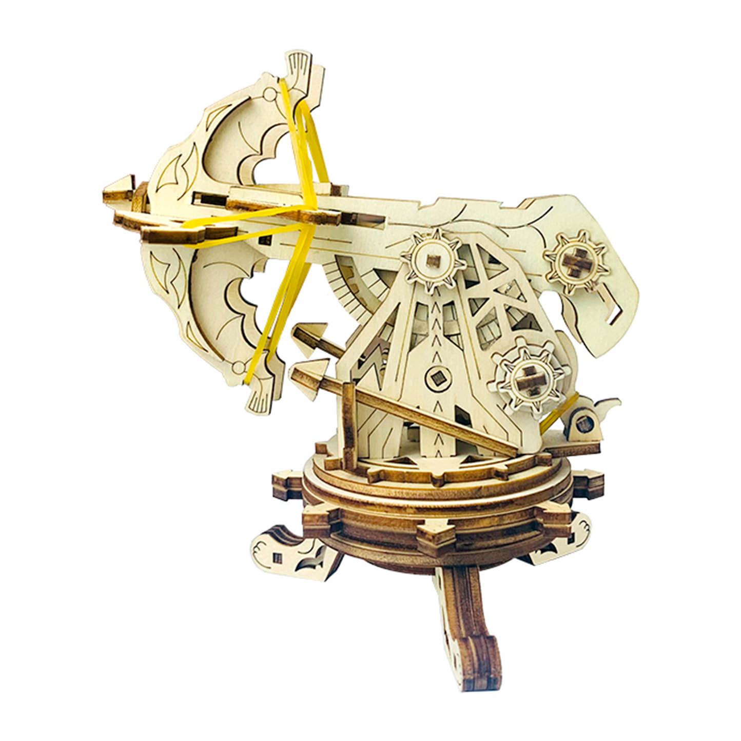 Modello in legno 3D, con movimento meccanico design di Balestra d'assedio Medievale. 126 pezzi.
