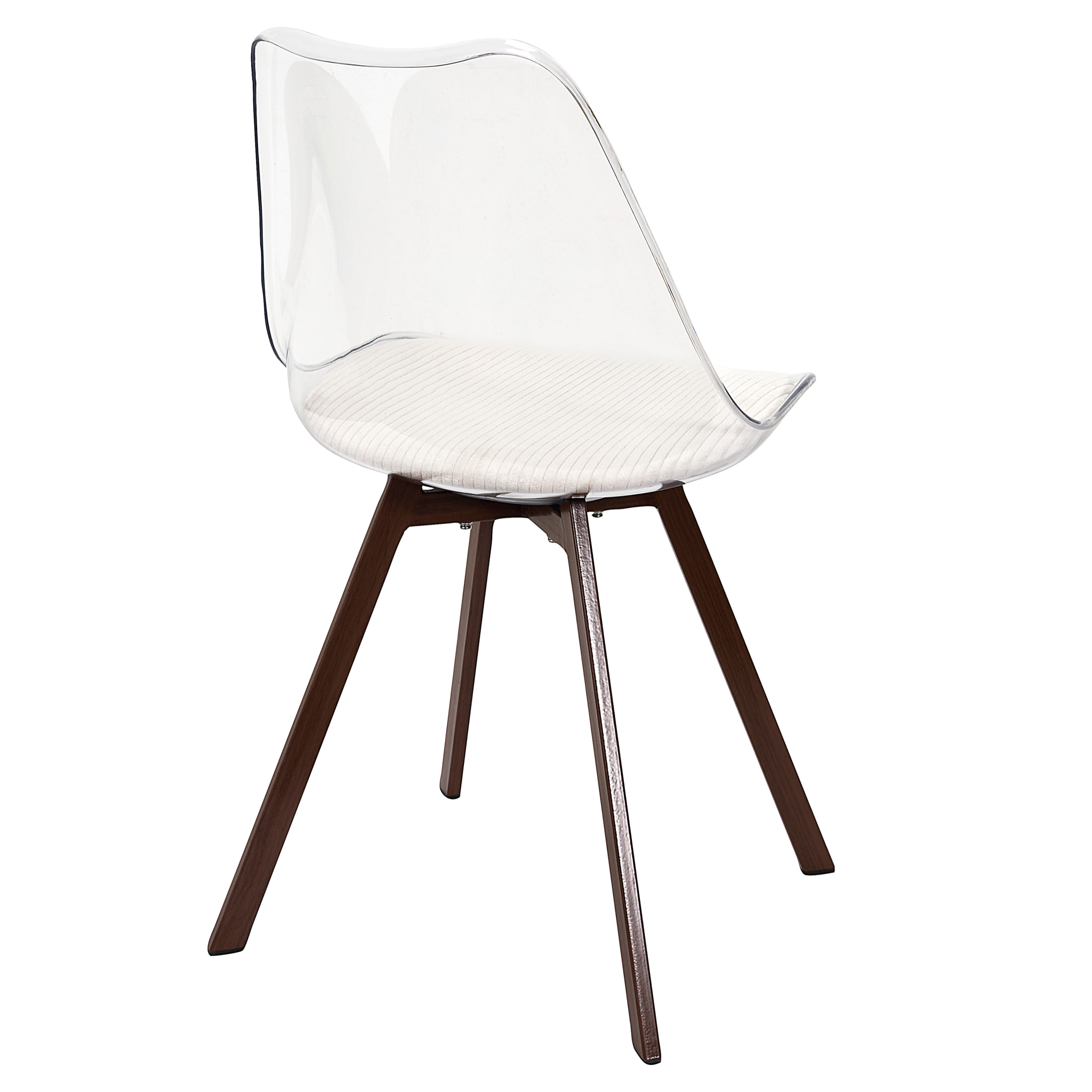 Chaise Transparente Coussin Cotele Scott Beige - Lot De 4