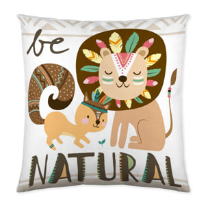 Naturals - Funda de Cojín Estampado - Con Cremallera - Sin relleno - 100% Algodón - Wild