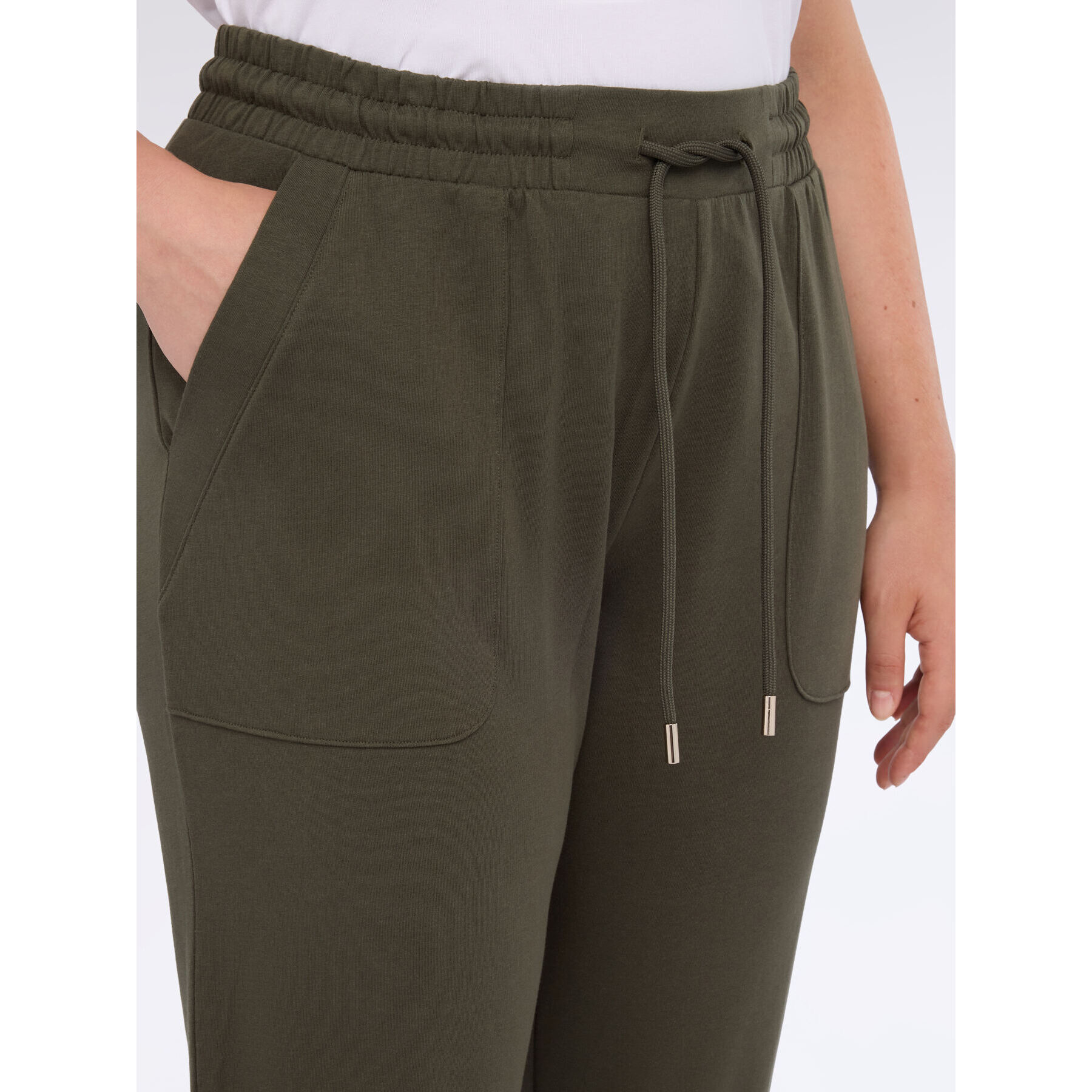 Fiorella Rubino - Pantalones deportivos de algodón con cordón ajustable - Verde militare