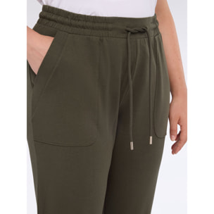 Fiorella Rubino - Pantalones deportivos de algodón con cordón ajustable - Verde militare