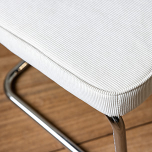 Lot de 2 chaises cantilever en velours côtelé beige MARIA