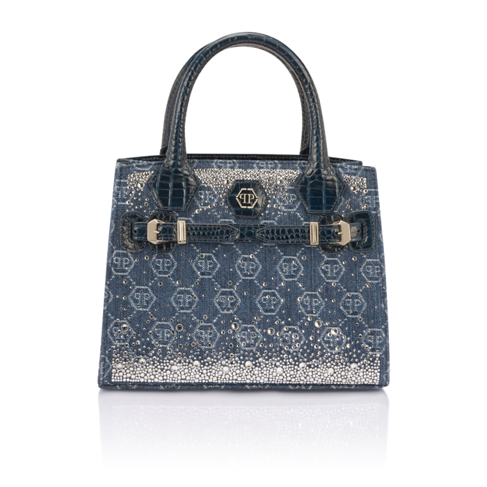 PHILIPP PLEIN Small Shopper Bag Monogram Strass