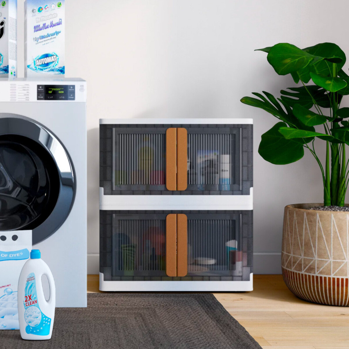 Boîtes de rangement empilables 72L - lot de 2