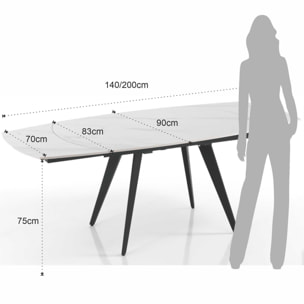 Tomasucci Table extensible LUKA 1 Blanc